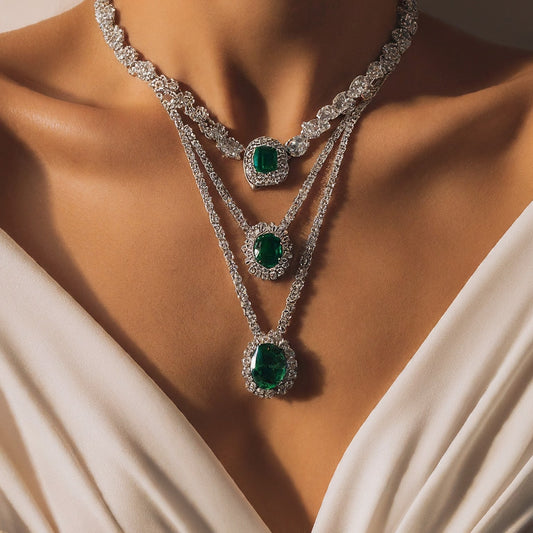 Tri-Jade Green Royalty Necklace